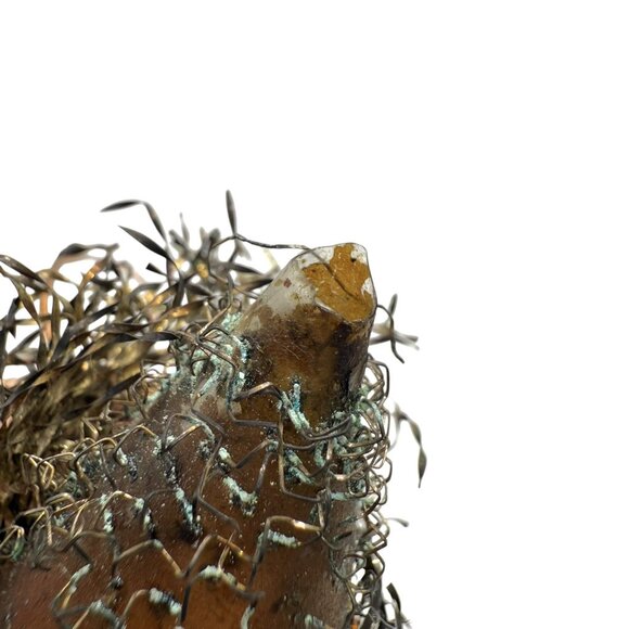 Antique German Pink Glass Bird Wire Wrapped Netting Christmas Ornament 3” - Picture 5 of 7